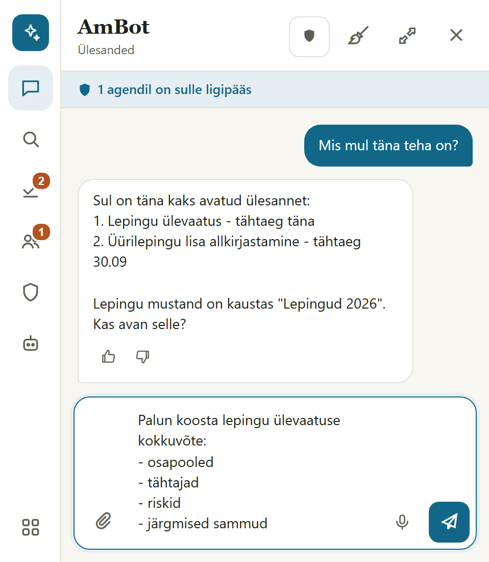 AmBoti kirjutamisväli kasvab koos pikema küsimusega