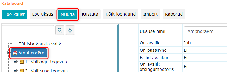 !Üksuse muutmine