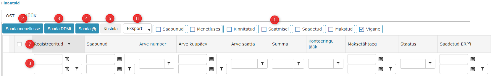 !Arvete listivaade