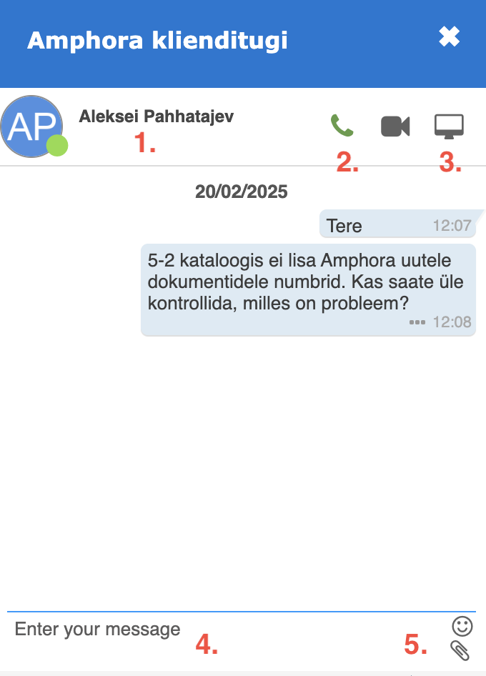 !Vestluse aken