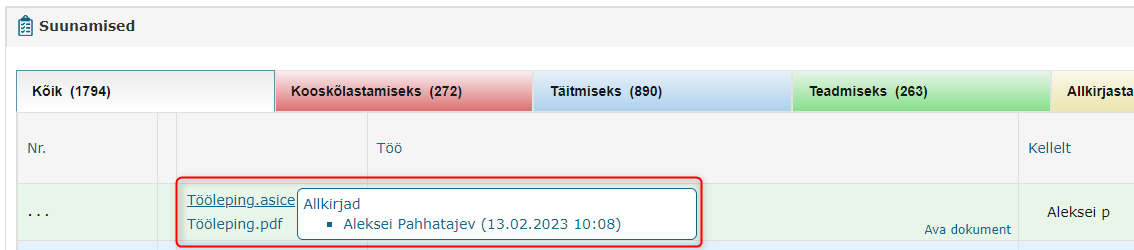 !Avalehel Suunamised paneel