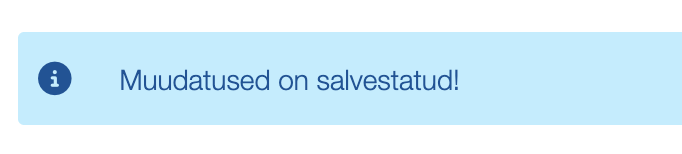 !Dokumendi salvestamise teavitus