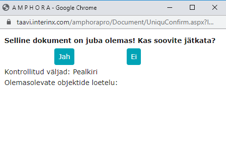 !Korduvate kirjete kontroll