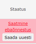 !Saatmine ebaõnnestus