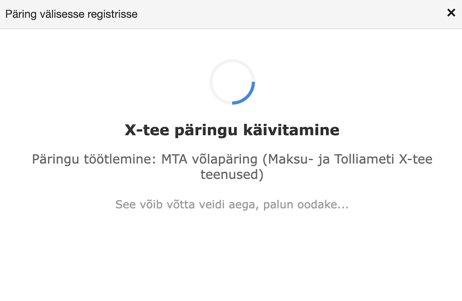 !Päringu käivitamine
