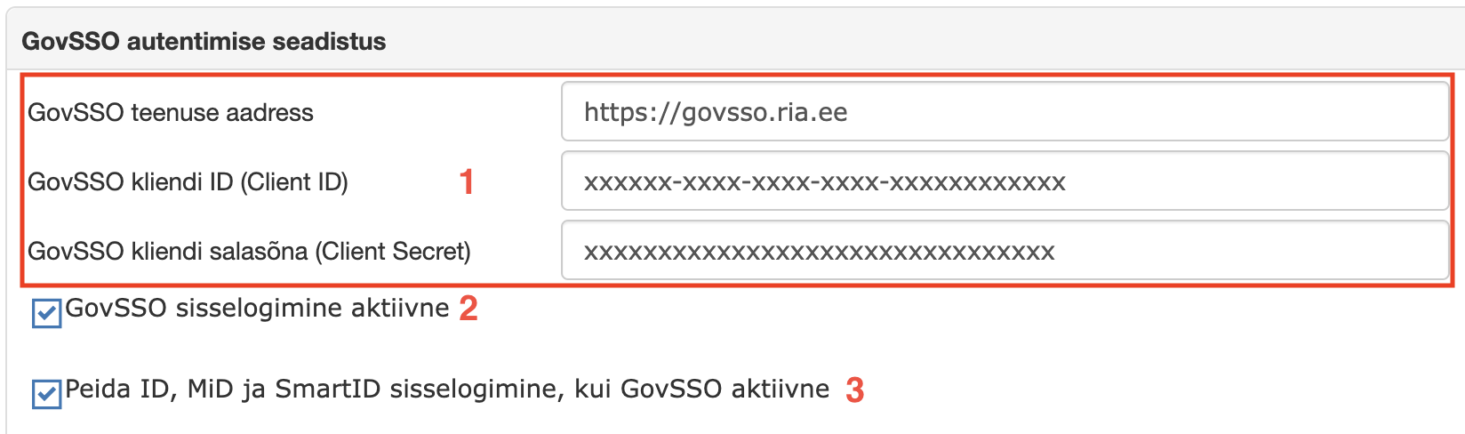 !GovSSO andmed