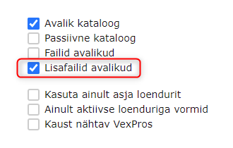 !Lisafailide vaikimisi avalikustamine