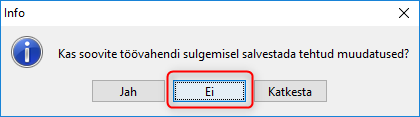 !Ei salvesta muudatusi