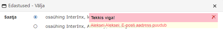 E-posti aadress puudub
