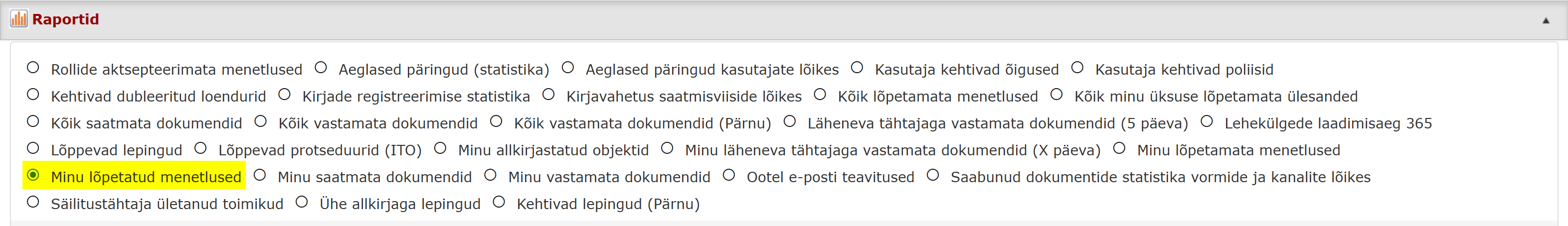 !Raportid avalehel