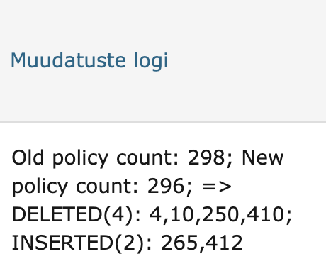 !Poliiside muutmise logid