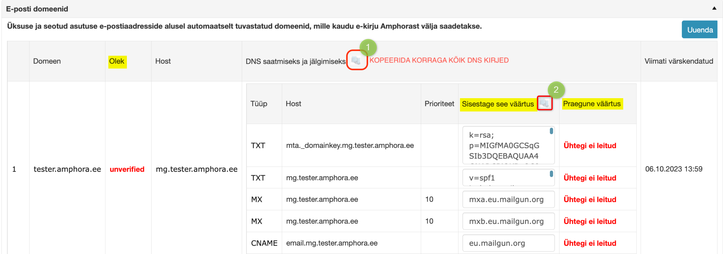 !DNS seadistus tegemata