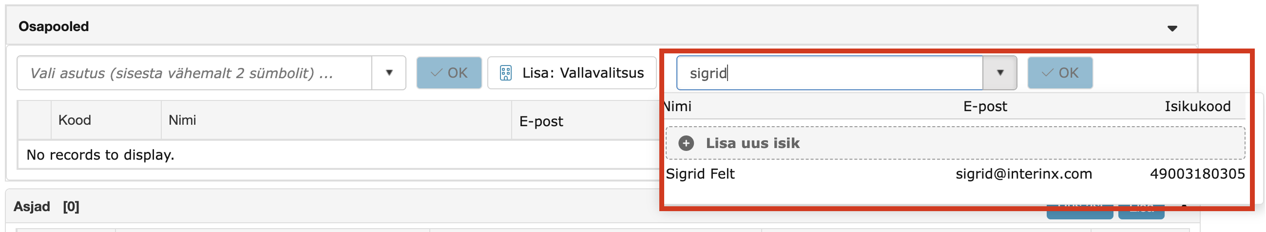!Isiku valik Osapooled paneelis