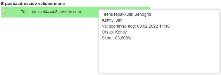 !Sendgridi validaator