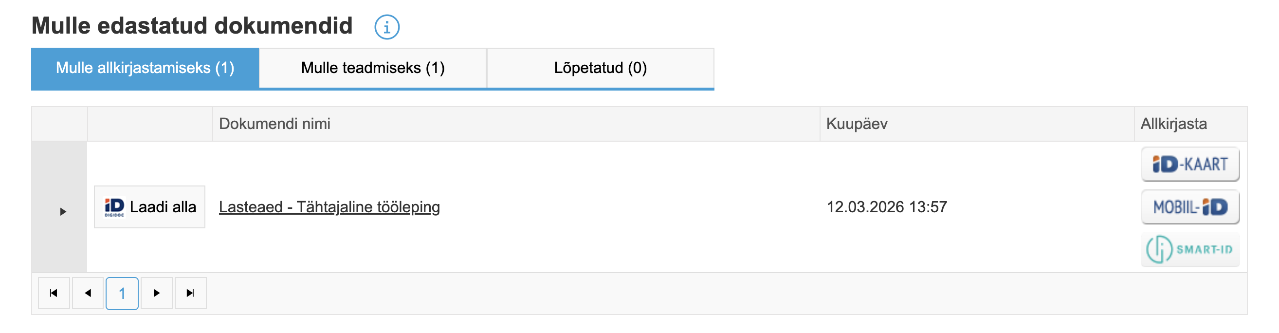 Mulle allkirjastamiseks