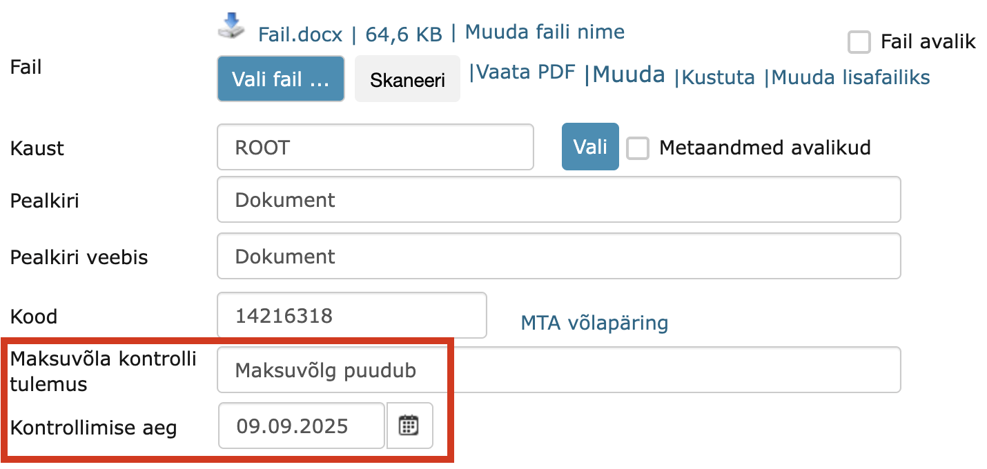 !Tulemused vormil